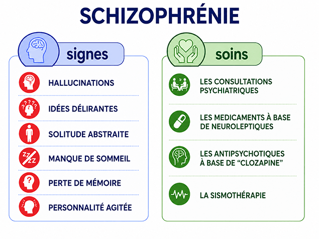 symptômes schizophrénie signes traitements